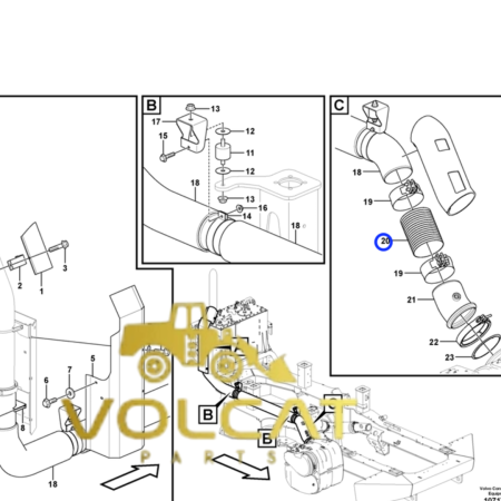 TUBO ESCAPE VOLVO – Volvo CE – 20442245 - Volcat Parts